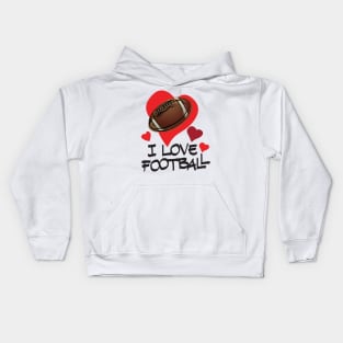 I Love American Football Kids Hoodie